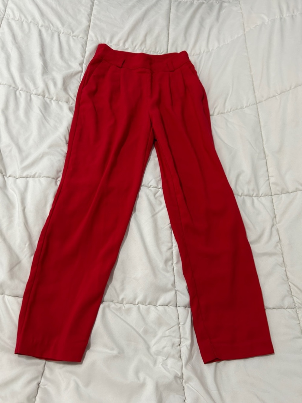 Dynamite Red Straight-Leg Trousers